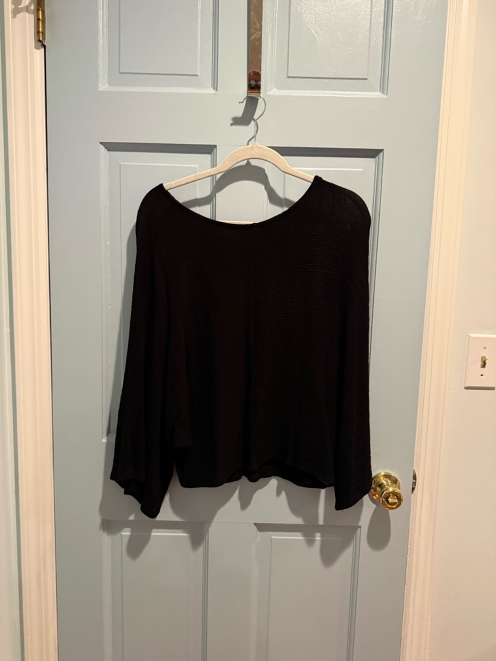 Maeve Black Long-Sleeve Knit Top